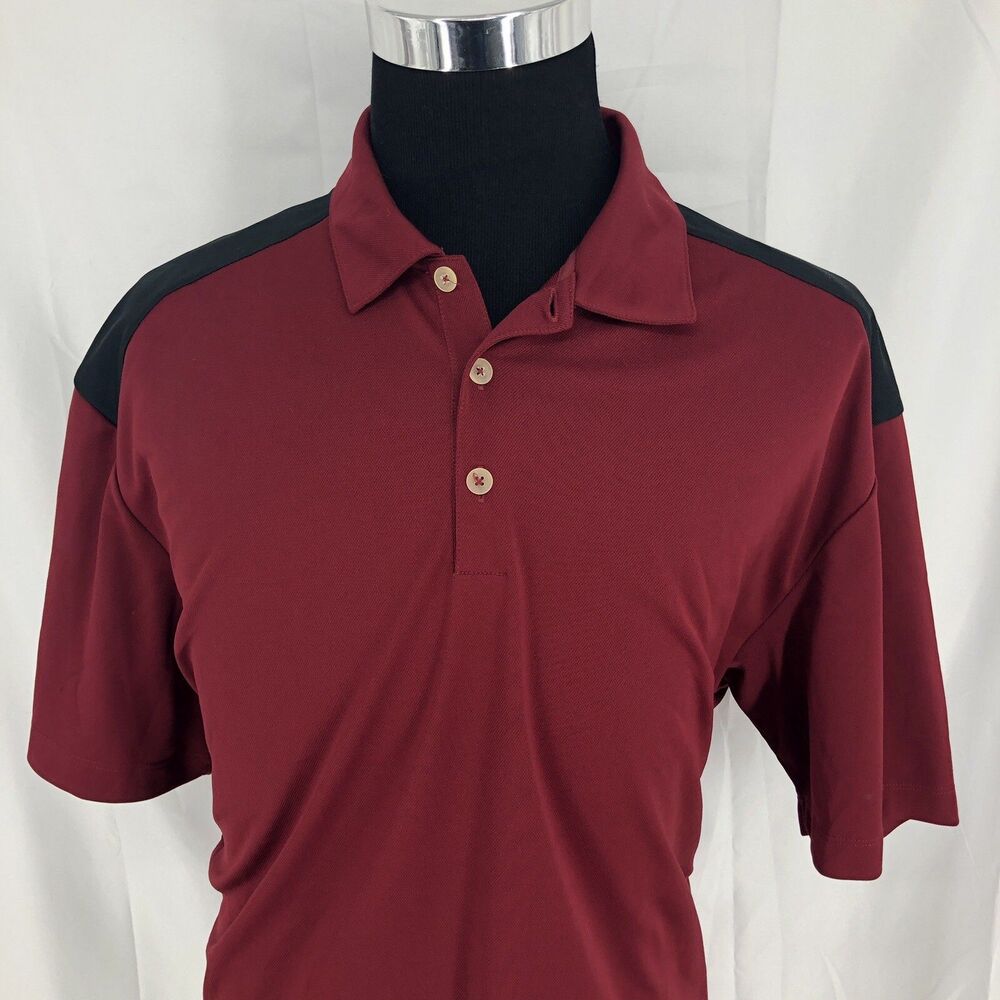 Nike Golf FitDry Maroon Red Short Sleeve Performance Polo Shirt 319679-677 XL
